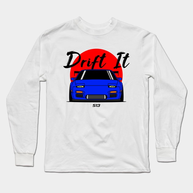 Blue S13 Front Long Sleeve T-Shirt by GoldenTuners